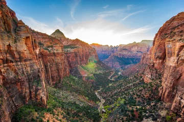 Abwaschbare Fototapete Schlucht Erstaunliche Aussicht auf den Zion-Nationalpark, Utah