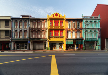 Bâtiment de style chinois à Chinatown à Singapour