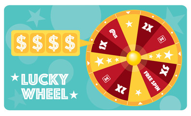Lucky wheel flat illustration