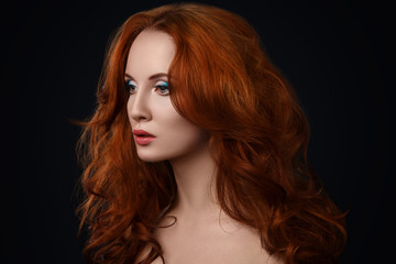 Woman with beautiful red hair