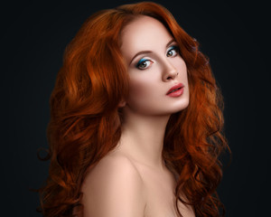 Fototapeta premium Woman with beautiful red hair