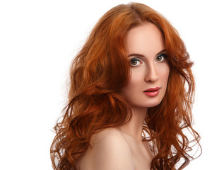 Woman with beautiful red hair