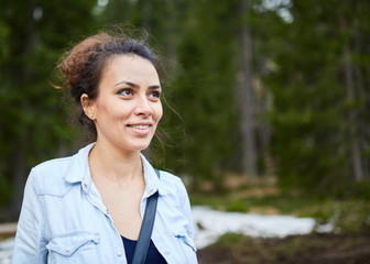 Happy woman hiker