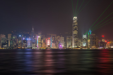 Fototapeta na wymiar Symphony of light , Stunning amazing beautiful laser show in Hon