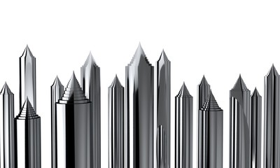 Abstract city from metallic pipes.