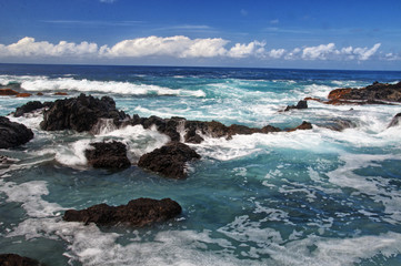 Amazing view on wavy sea