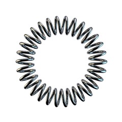 Metal spring in form of circle .Isolated on white background.