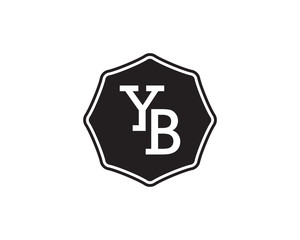 YB retro initial monogram letter logo. vintage label typography.