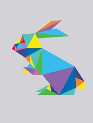 Fototapeta na wymiar Geometric Rabbit, art vector design