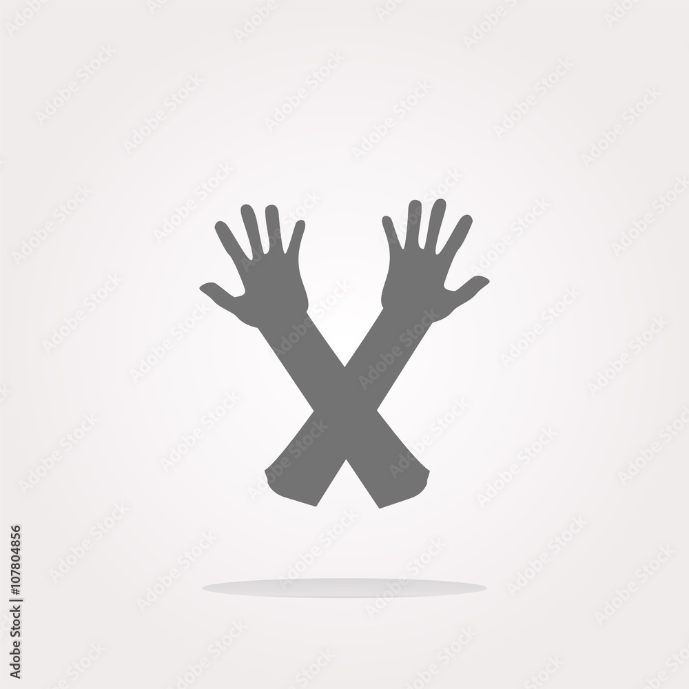 Poster vector web button hand icon on white. web icon art. graphic icon drawing