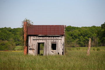 Old Abandoned House in Field