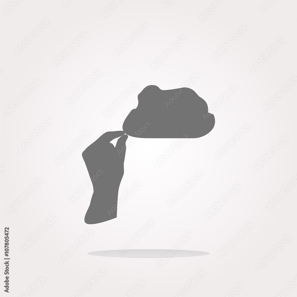 Poster vector hand and cloud web icon, web button. web icon art. graphic icon drawing