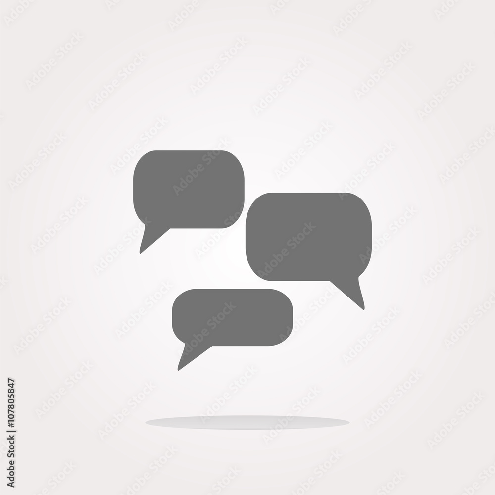 Poster vector speech cloud on web icon button isolated on white. web icon art. graphic icon drawing