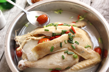 Ginseng chicken soup korean food