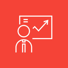Businessman with infographic line icon.