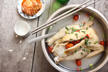 Ginseng chicken soup korean food