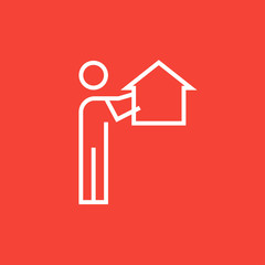 Real estate agent line icon.