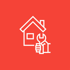 House repair line icon.