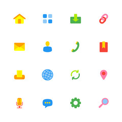 colorful simple web icon set for web design, user interface (UI), infographic and mobile application (apps)