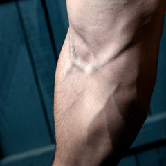 Fototapeta premium Vein on male hand