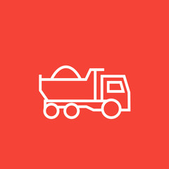 Dump truck line icon.