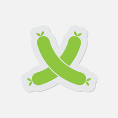 simple green icon - two sausages