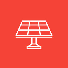 Solar panel line icon.