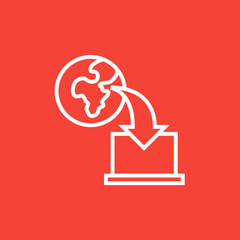 Online education line icon.