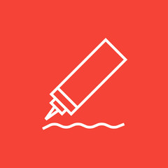 Sauce bottle line icon.