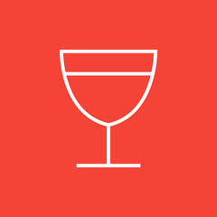 Glass of wine line icon.