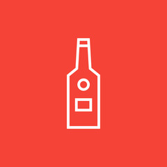 Glass bottle line icon.