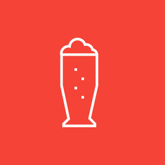 Glass of beer line icon.