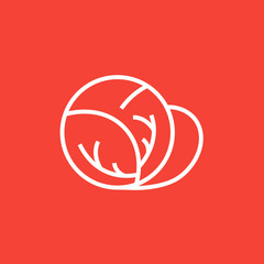 Cabbage line icon 