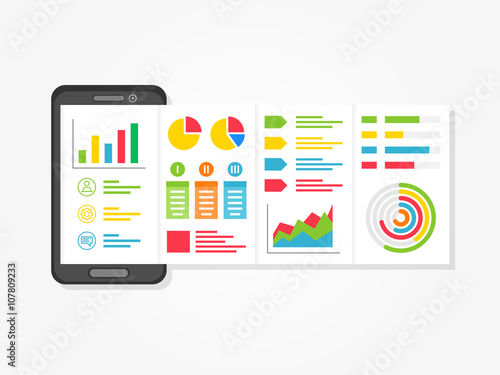 mobile presentation vector illustration. presentation app with mobile presentation vector illustration. presentation app with, Presentation templates