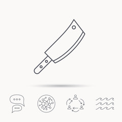 Butcher knife icon. Kitchen chef tool sign.