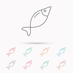 Fototapeta premium Fish icon. Fishing sign.