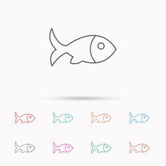 Fish icon. Seafood sign. Vegetarian food symbol.