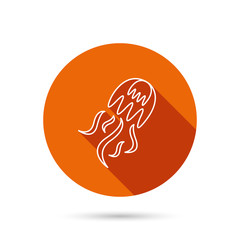 Jellyfish icon. Marine animal sign.