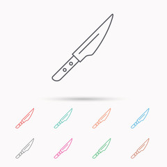 Kitchen knife icon. Chef tool sign.