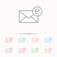 Envelope mail icon. Email message sign.
