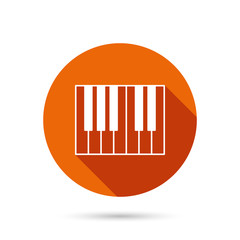 Piano icon. Royal musical instrument sign.