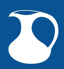 Milk jug. Silhouette. Isolated.