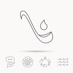 Soup ladle icon. Kitchen spoon sign.