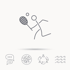 Tennis icon. Racket with ball sign.