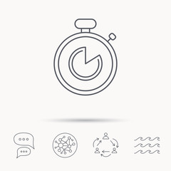 Timer icon. Stopwatch sign.