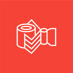 Industrial mechanical robot arm line icon.