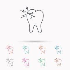 Toothache icon. Dental healthcare sign.