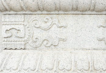 Close up white stone with carve texture background