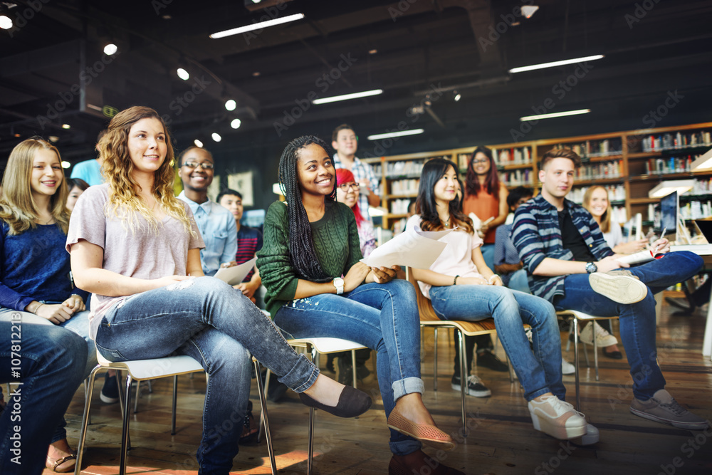 Poster student study classmate classroom lecture concept