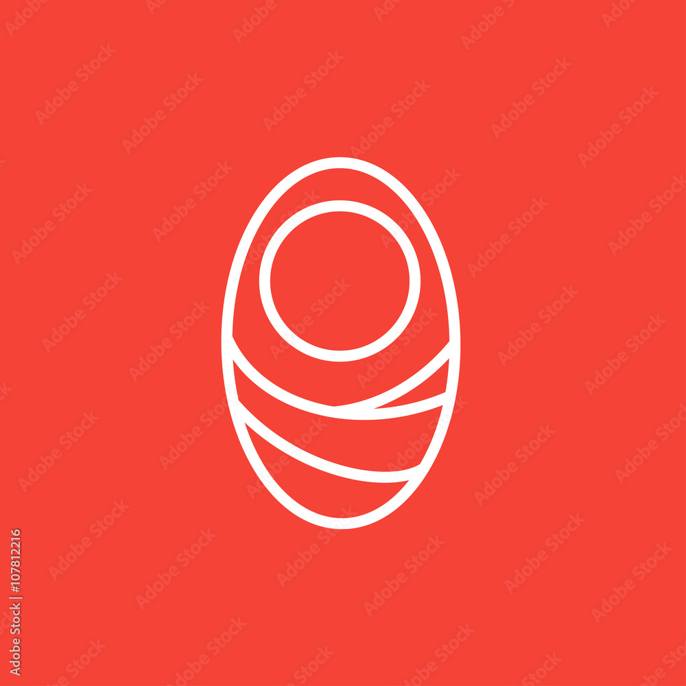 Poster infant wrapped in swaddling clothes line icon.